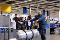 Motion of people paying product at self check out counter inside Ikea store Royalty Free Stock Photo