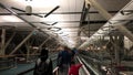 Motion of people walking for taking their luggage at YVR airport