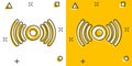 Motion sensor icon in comic style. Sensor waves vector cartoon illustration pictogram. Security connection business concept splash Royalty Free Stock Photo
