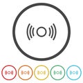 Motion sensor icon. Set icons in color circle buttons Royalty Free Stock Photo