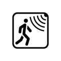 Motion sensor waves man icon sign vector illustration