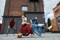 Male Breakdance Team Outdoors Royalty Free Stock Photo