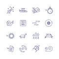 Motion and speed linear icons. Slow and fast vector signs