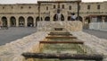 A Motion time lapse of Souq Waqif at sunset showing Old Well Fountain