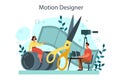 Motion or video designer. Artist create computer animation