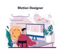 Motion or video designer. Artist create computer animation