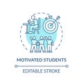 Motivated students concept icon