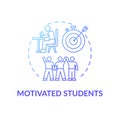 Motivated students concept icon