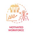 Motivated workforce red gradient concept icon Royalty Free Stock Photo