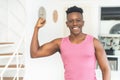 Motivatetd african american young man ready for workout Royalty Free Stock Photo