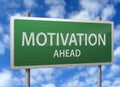 Motivation ahead highway sign Royalty Free Stock Photo