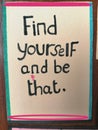 Motivation banner ÃÂ«find yourself and be thatÃÂ»