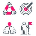 Motivation concept chart pink icon business strategy development design and management leadership teamwork growth