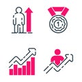 Motivation concept chart pink icon business strategy development design and management leadership teamwork growth Royalty Free Stock Photo