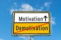 Motivation/Demotivation German sign