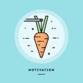 Motivation, flat design thin line banner. Vector illustration. Royalty Free Stock Photo