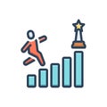 Color illustration icon for Motivation, mainspring and achievement