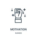 motivation icon vector from business collection. Thin line motivation outline icon vector illustration. Linear symbol for use on