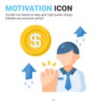 Motivation icon vector with flat color style isolated on white background. Vector illustration goals, spirit sign symbol icon