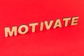 Motivation inscription on red background