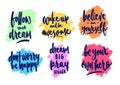 motivation lettering design set hand drawn