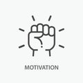 Motivation line icon on white background.