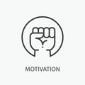 Motivation line icon on white background.