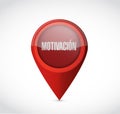 Motivation locator sign in Spanish concept