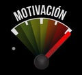 Motivation meter sign in Spanish concept