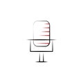 Motivation, microphone 2 colored line icon. Simple colored hand drawn element of illustration. microphone outline symbol design Royalty Free Stock Photo