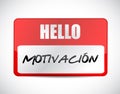 Motivation name tag sign in Spanish concept Royalty Free Stock Photo