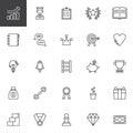 Motivation outline icons set