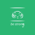 Motivation poster with text be strong and animal head