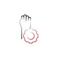 Motivation, punch, hand, gear 2 colored line icon. Simple colored hand drawn element of illustration. punch, hand, gear outline Royalty Free Stock Photo