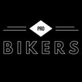 Pro bikers text in black and white background illustration. Royalty Free Stock Photo