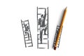 Motivation, stairs, success, career, goal concept. Hand drawn isolated vector.