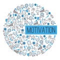 Motivation success motivate concept pattern vector illustration. Creative idea inspiration strong power. Metaphor Royalty Free Stock Photo