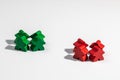 Motivation - Two teams of pawns in a huddle Royalty Free Stock Photo