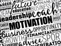 Motivation word cloud collage, business concept background Royalty Free Stock Photo