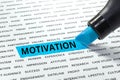Motivation word highlighted with marker