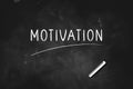 Motivation written with chalk on blackboard icon logo design vector illustration Royalty Free Stock Photo