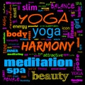 motivation yoga word cloud, word cloud use for banner, painting, motivation, web-page, website background, t-shirt & shirt