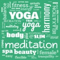 motivation yoga word cloud, word cloud use for banner, painting, motivation, web-page, website background, t-shirt & shirt