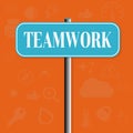 Square banner with words promoting business teamwork Royalty Free Stock Photo