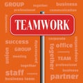 Square banner with words promoting business teamwork Royalty Free Stock Photo