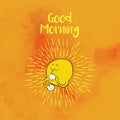 Motivational card with Sun saying good morning