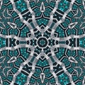 Motivational concept of freedom,  lifestyle mandala ornament in teal color Royalty Free Stock Photo