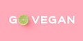 Motivational Inscription Go Vegan With Lime Half And Lettering Over Pink Background Royalty Free Stock Photo