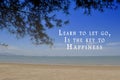 Motivational and inspirational quote on image blue ocean. Royalty Free Stock Photo