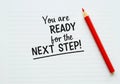 motivational next step concept graphic design idea Royalty Free Stock Photo